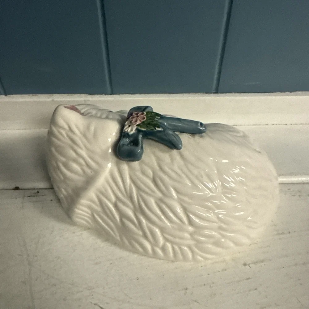 VTG CERAMIC‎ SLEEPING CAT KITTEN FIGURINE 6